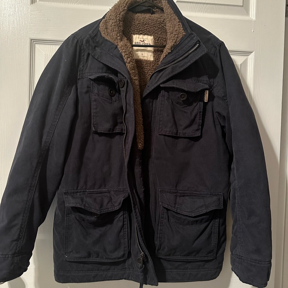 Hollister coat navy blue